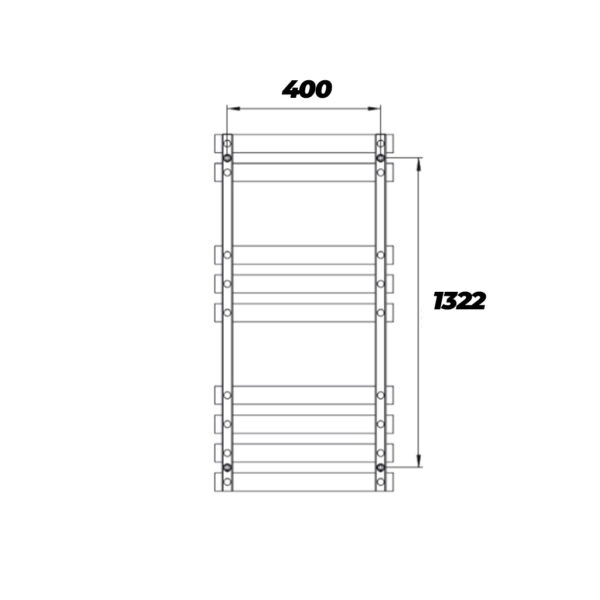 Sèche-serviettes électrique Alterna Primeo 300w 1322/400 mm blanc – Image 2