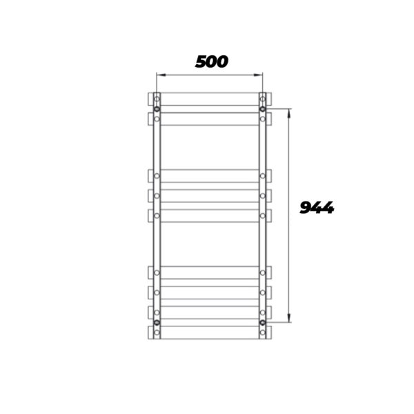 Sèche-serviettes électrique Alterna Primeo 500w 944/500 mm blanc – Image 2