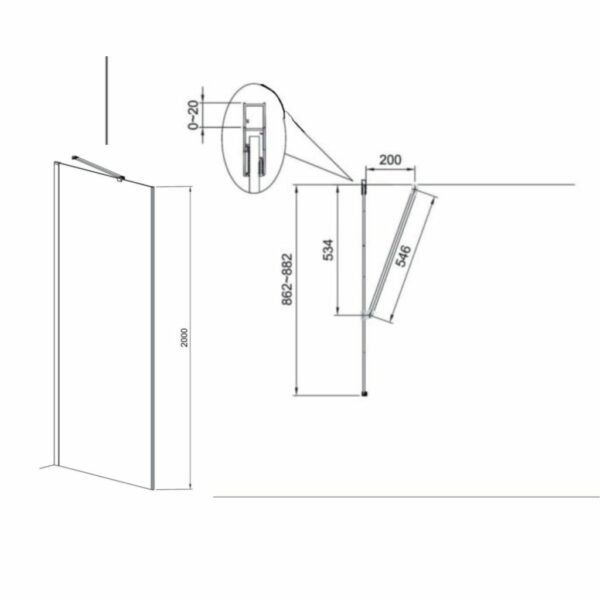 Paroi de douche de retour Alterna Domino 90cm – Image 3