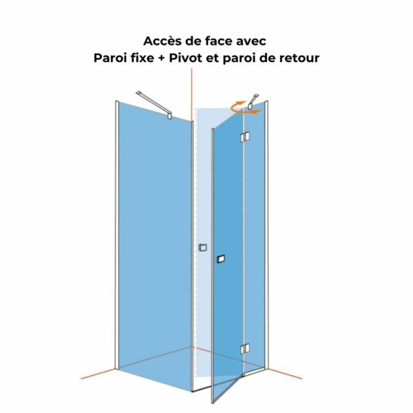 Paroi de douche de retour Alterna Domino 90cm – Image 4