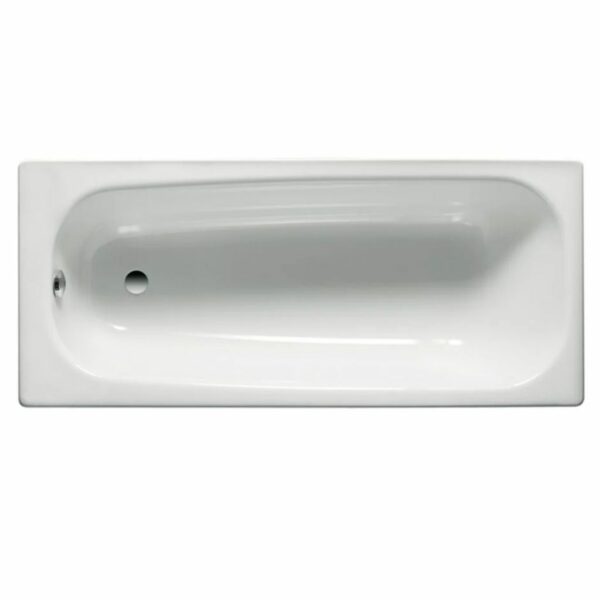Baignoire CONTESA 170x70cm, en acier émaillé (épaisseur 1,5mm), bord plat, percée 2 trous