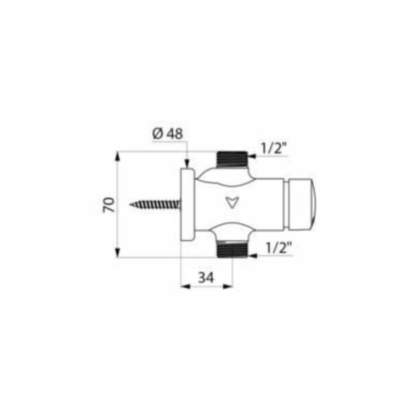 dimensions d'un robinet temporisé chromé