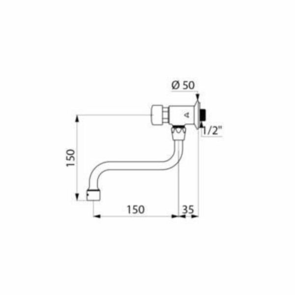 dimensions d'un robinet temporisé pour bac à laver chromé