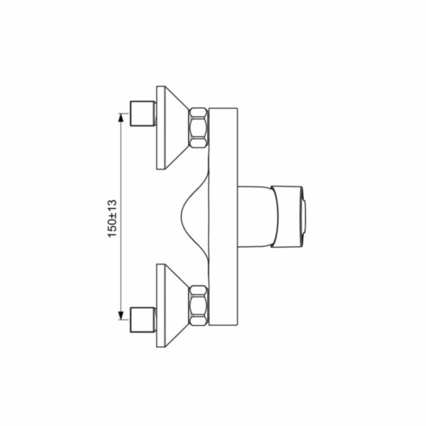 dimensions d'un mitigeur de douche chromé