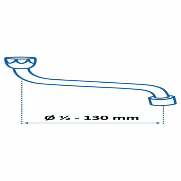 Bec horizontal Alterna L130 MOBILITA diamètre 1/2 chromé – Image 2