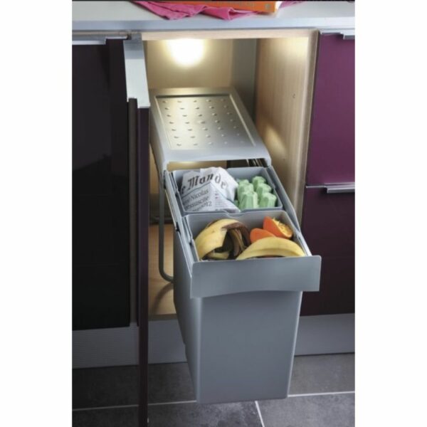 Poubelle 2 bacs 14+14 litres coulissante – Image 3