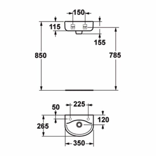 Lave-mains CONNECT ARC 35 x 26,5 x 15,5 cm en grès, blanc – Image 2
